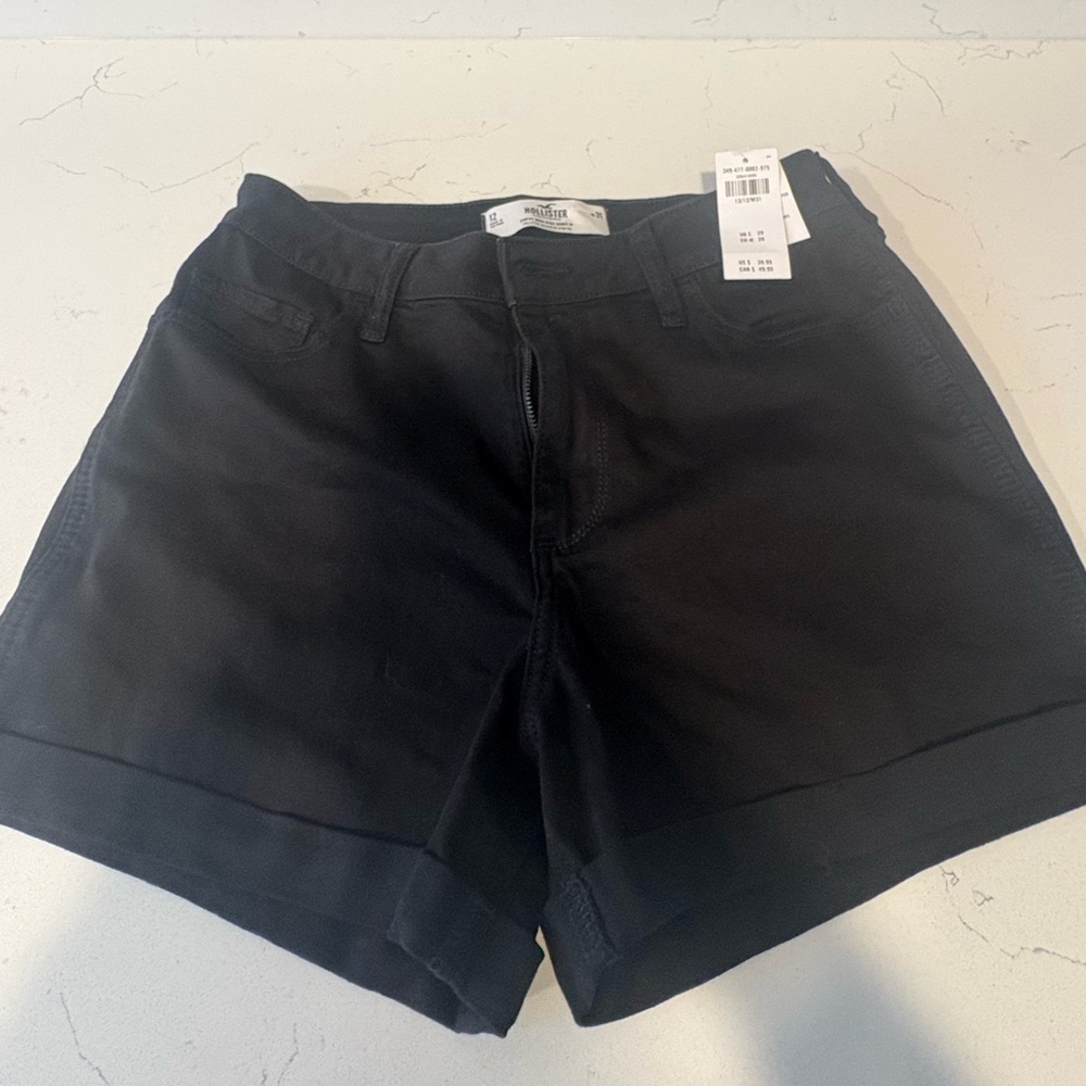 Women's Black Casual Hollister Rolled-Hem Shorts